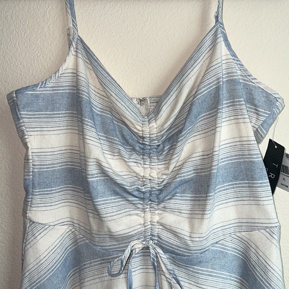 Trixxi Junior Blue Striped Cinch Front A Line Dress - Picture 6 of 9